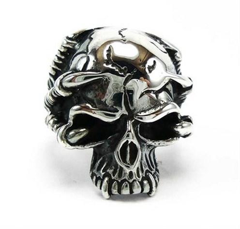 Gotik Kurukafa Gümüş Erkek Yüzüğü