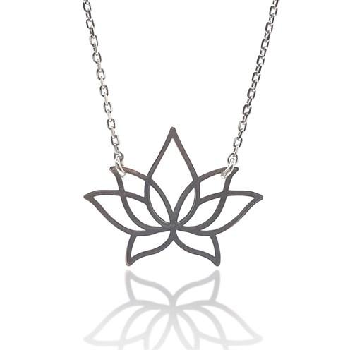 Lotus Çiçeği Bayan Gümüş Kolye