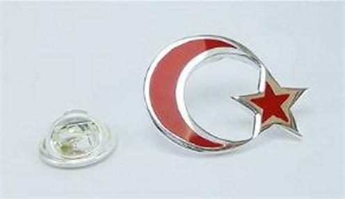 Mineli Türk Bayrağı Gümüş Rozet